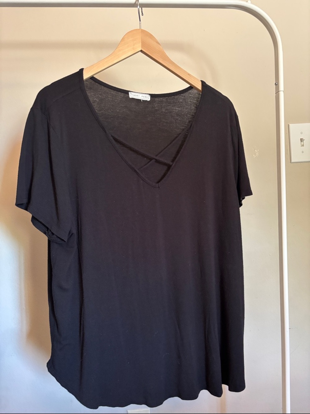 Madewell Black Crisscross V-Neck Women's Top XL. Lightweight.